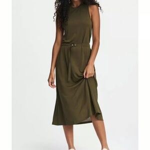 ✨NWT✨ RAG & BONE Rower Belted Midi Dress Dark Olive Green Sz Small